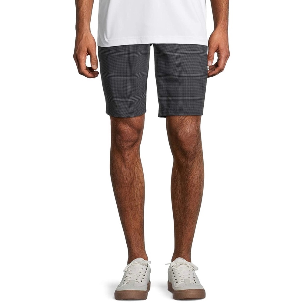 Ben Hogan Performance Grey & Black Plaid Golf Shorts